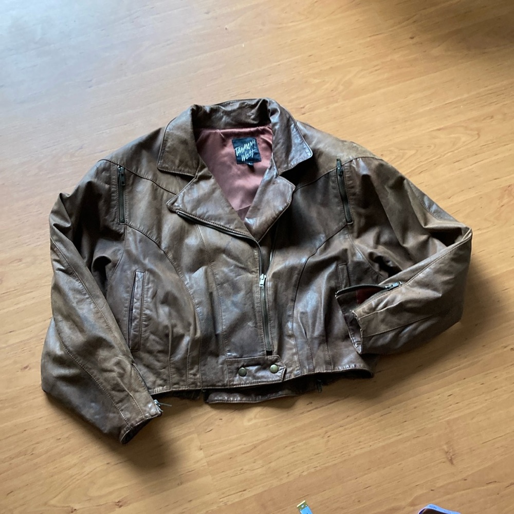 Brown Leather Jacket 80’s style